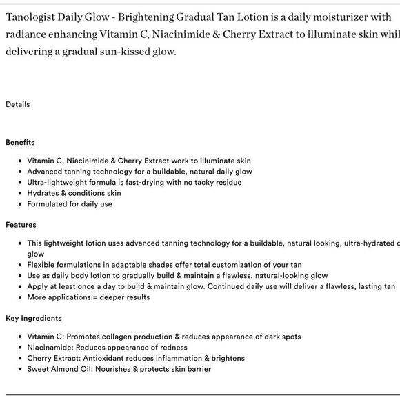 Tanologist Daily Glow Brightening Gradual Tan Lotion - Picture 8 of 8